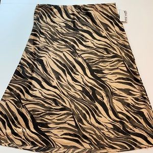 Nine West XL MIDI Animal Print Pull On Skirt New D24